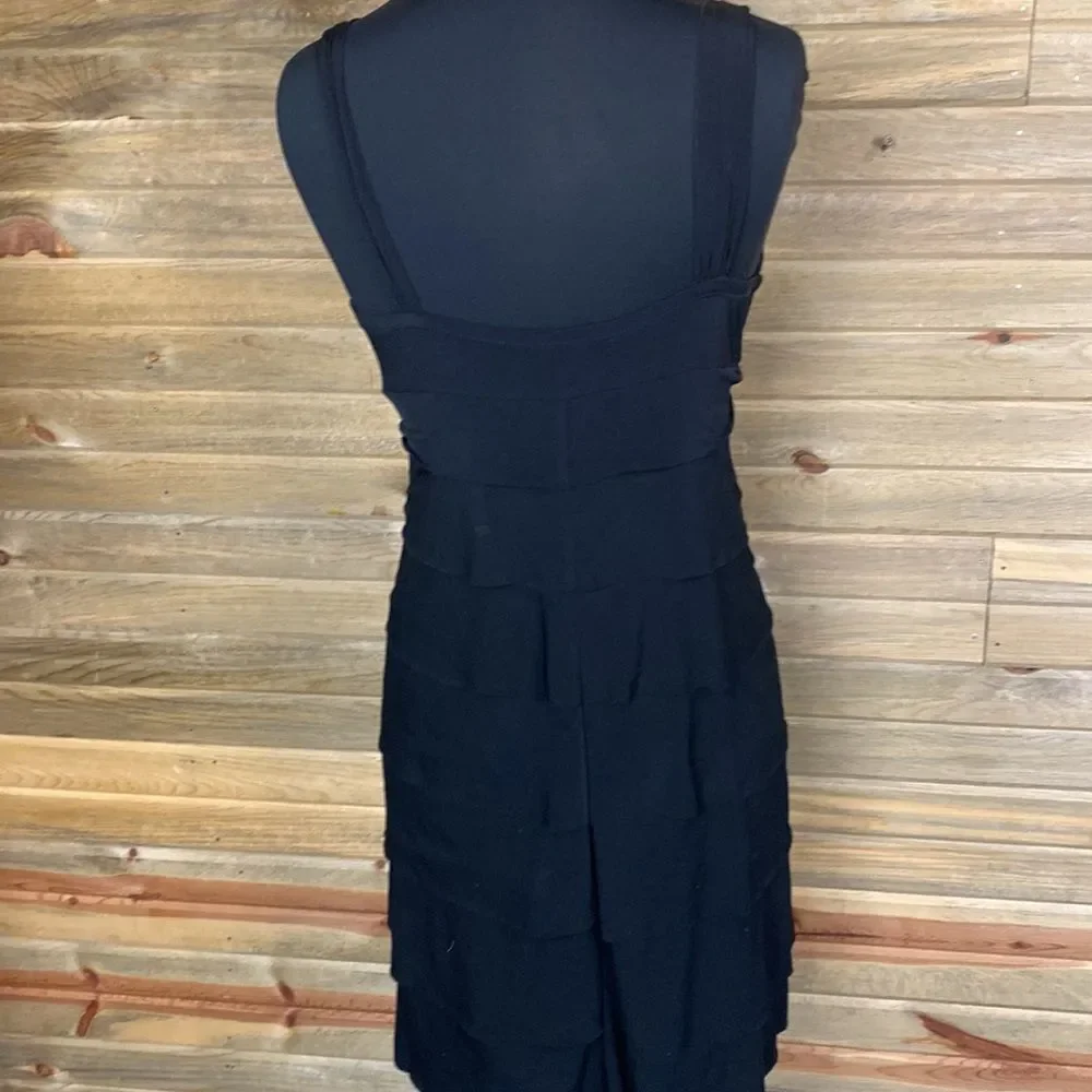 La Belle Black Ruffled Cocktail Dress Size Medium 0743 - Picture 5 of 6